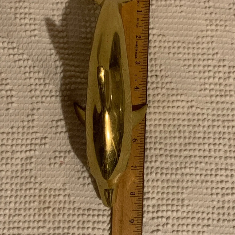 Mid-Century Modern Brass Dolphin Figurine - Picture 6 of 7